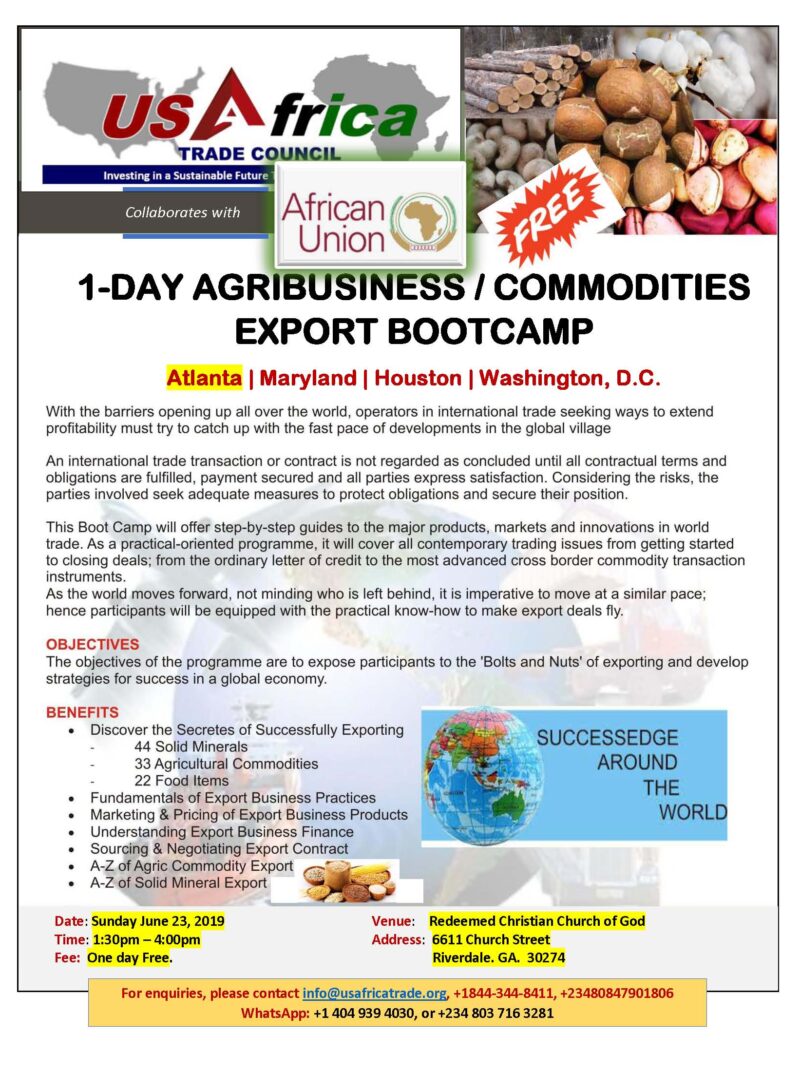 1-Day Agribusiness & Commodities Exports Boot Camp Atlanta