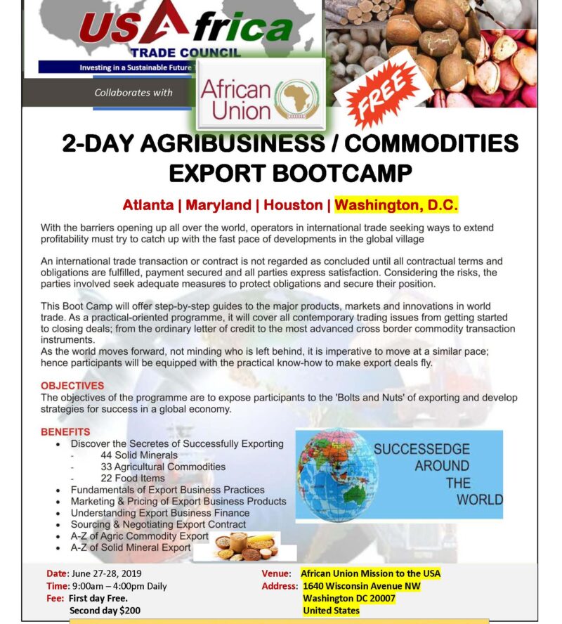 2-Day Agribusiness & Commodities Exports Boot Camp DC