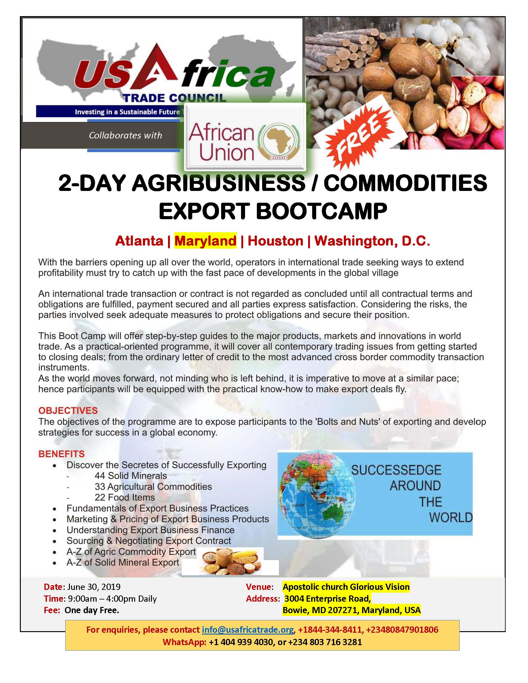 2-Day Agribusiness & Commodities Exports Boot Camp