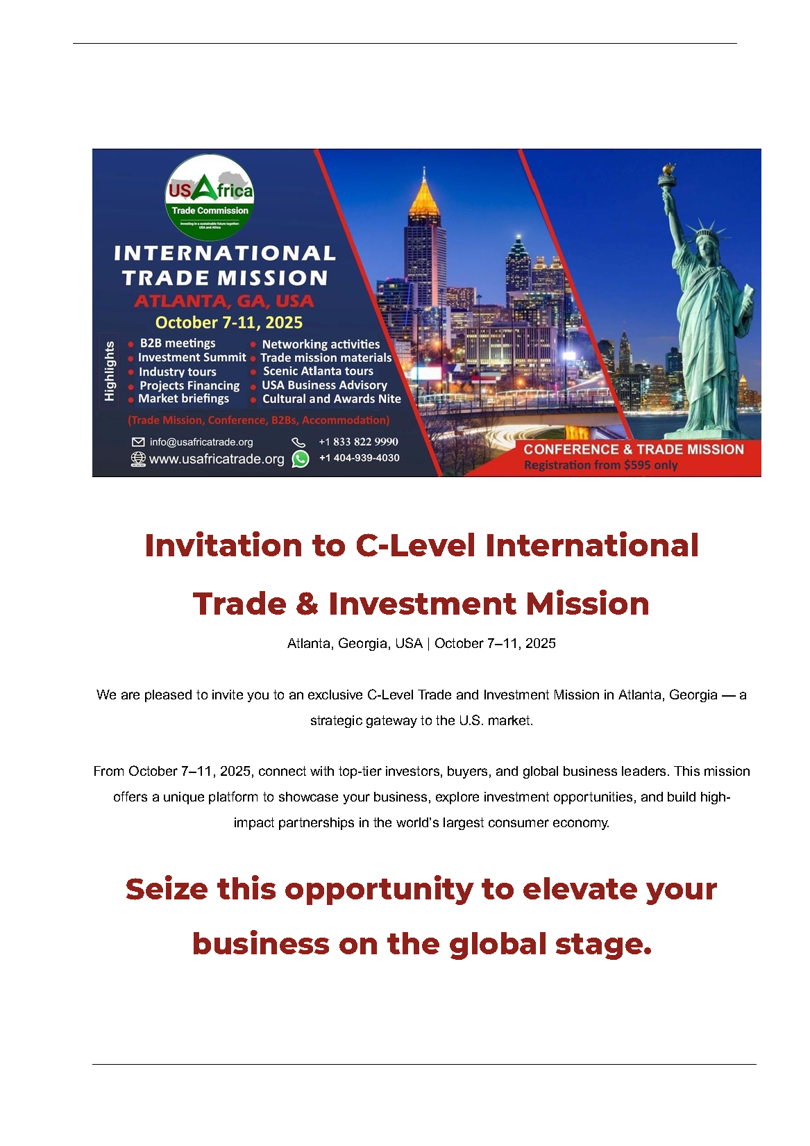 Trade Mission to Atlanta - USAFRICA_Trade_Council